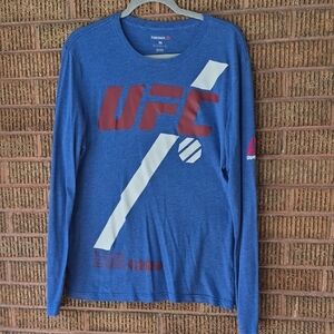 Reebok Blue and Red UFC Graphic Long Sleeve